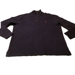 Polo Ralph Lauren Pullover Mens XL Navy Blue Red Pony Quarter Zip Sweater Soft